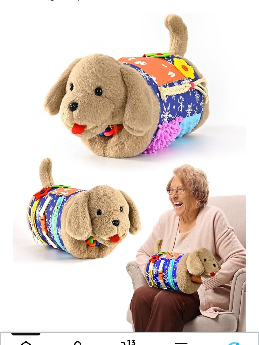 Plush Fidget  Toy for Adults, Alzheimer , Dementia , Anxiety